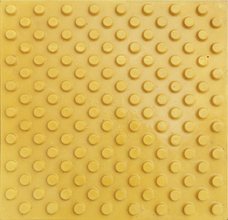 Тактильная плитка 500х500х50 желтая конусообразный риф
