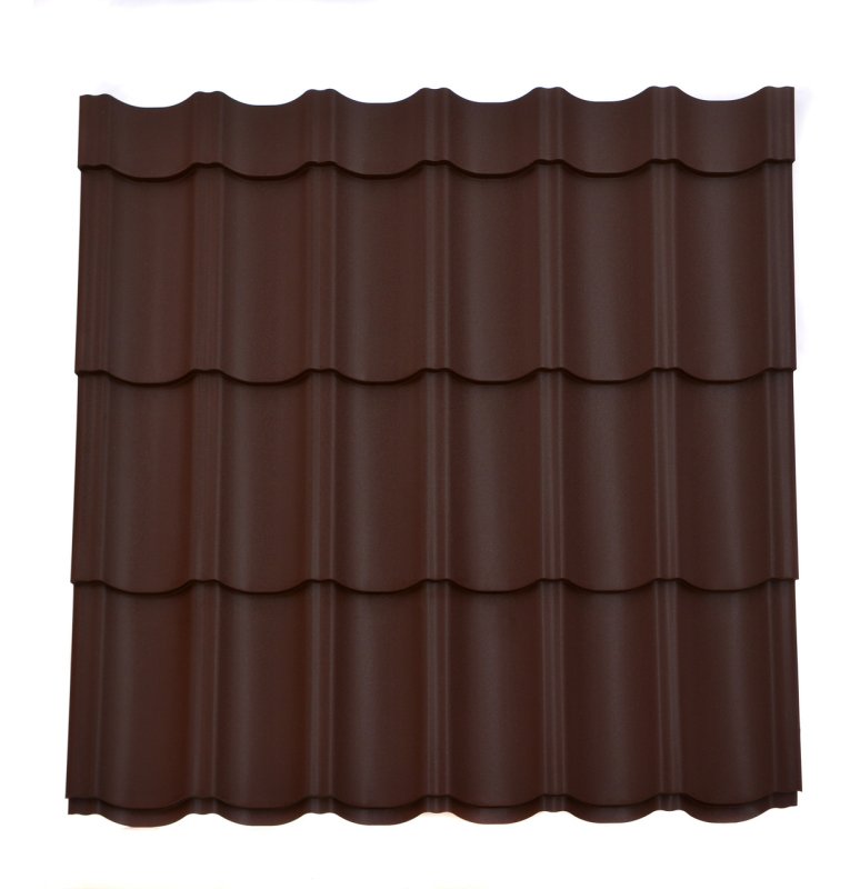 Металлочерепица Monterrey texture шоколад RAL 8017