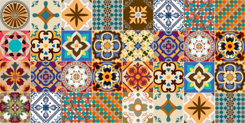 Плитка азулежу вектор