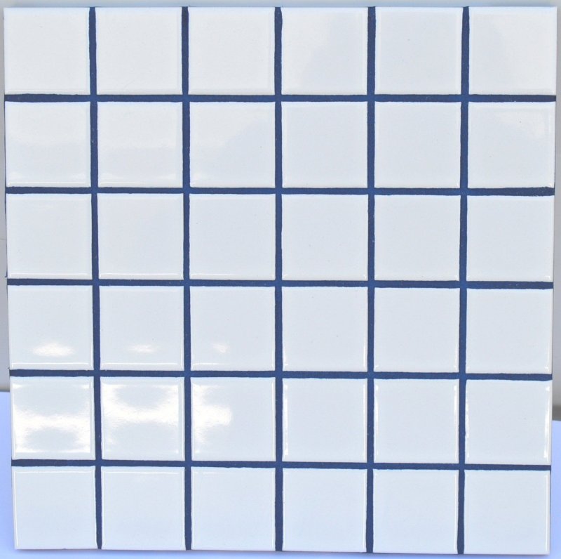 Синяя плитка с белой затиркой