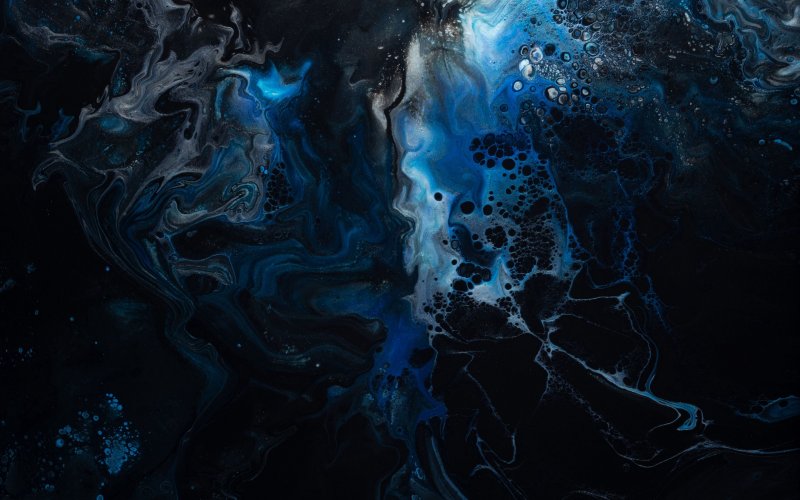 Черно синяя абстракция