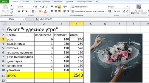 Учет в цветочном магазине
