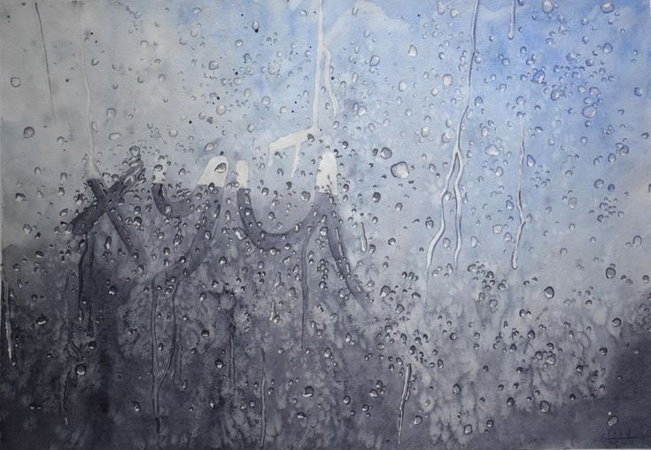 Капли на стекле