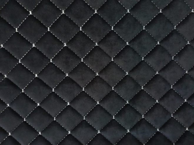 Стеганая черная кожа