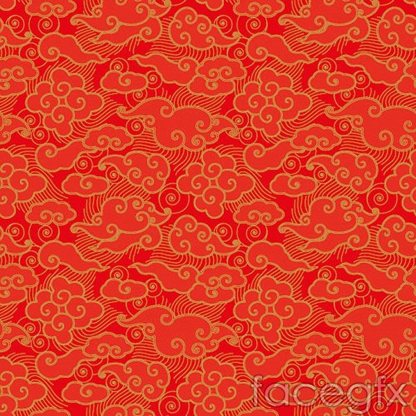 Китайский орнамент красный