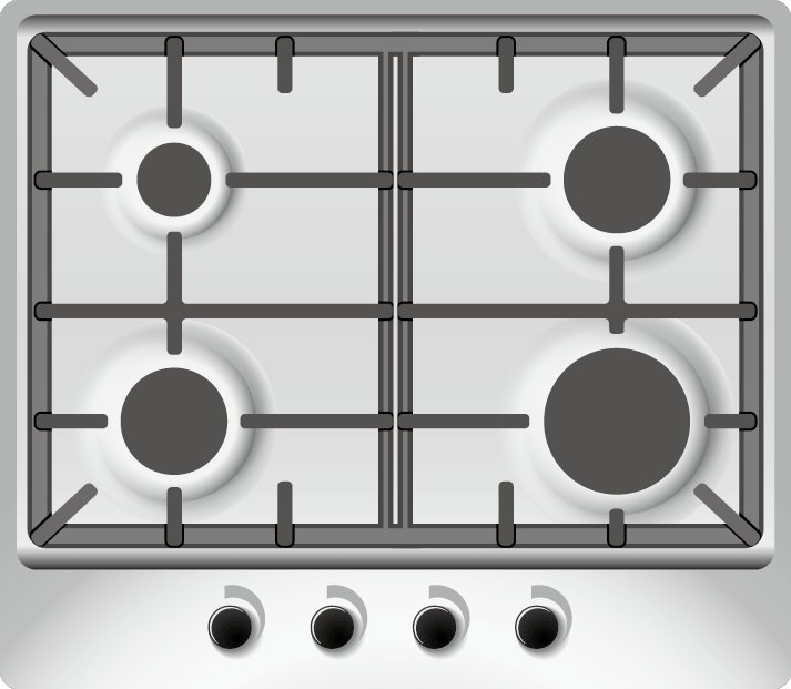 Газовая варочная панель Ricci RGN-ka4007bl