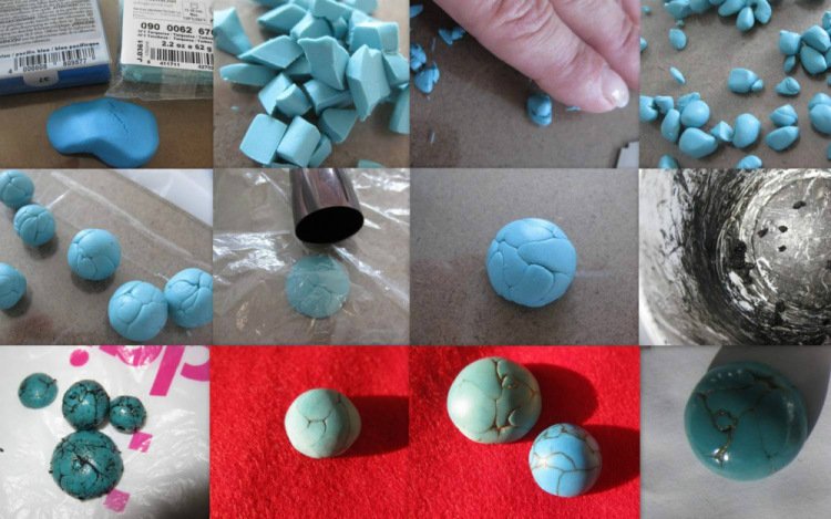 Имитация бирюзы из полимерной глины