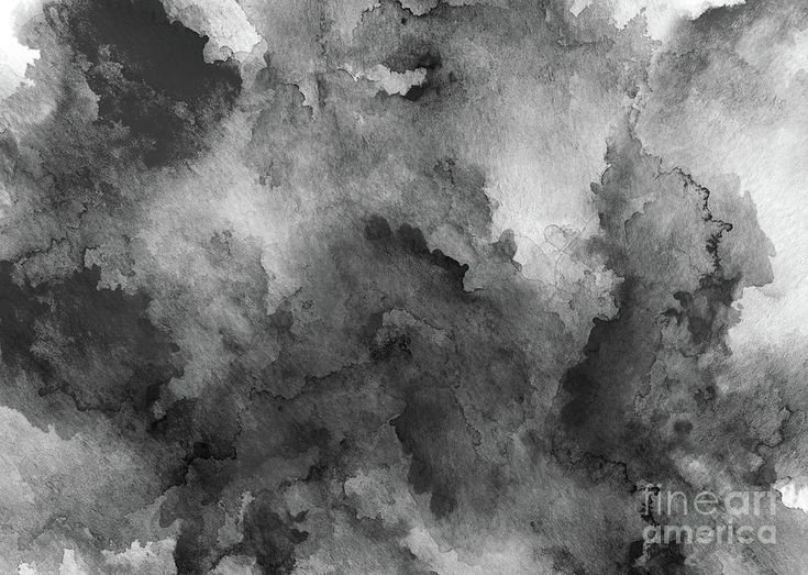 Черные разводы акварель