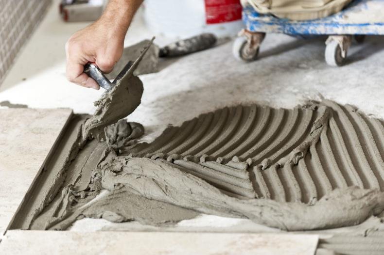 Плиточный клей нанесение