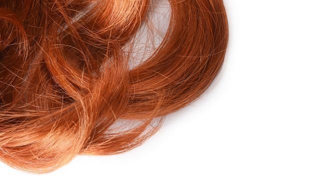 Рыжие волосы на белом фоне