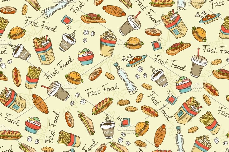 Паттерн фаст фуд вектор