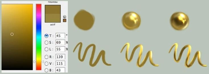 Рисование золота