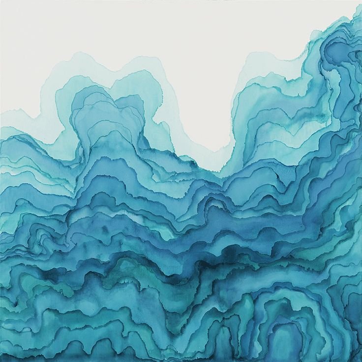 Фактура воды акварель