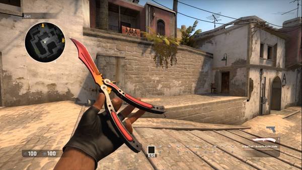 Нож бабочка градиент КС В игре