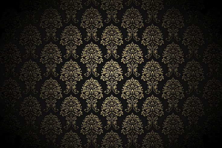 Фон черный с узорами золото