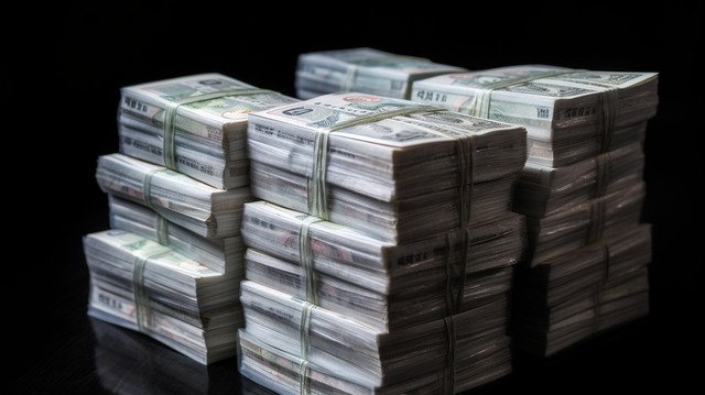 Высокая стопка денег