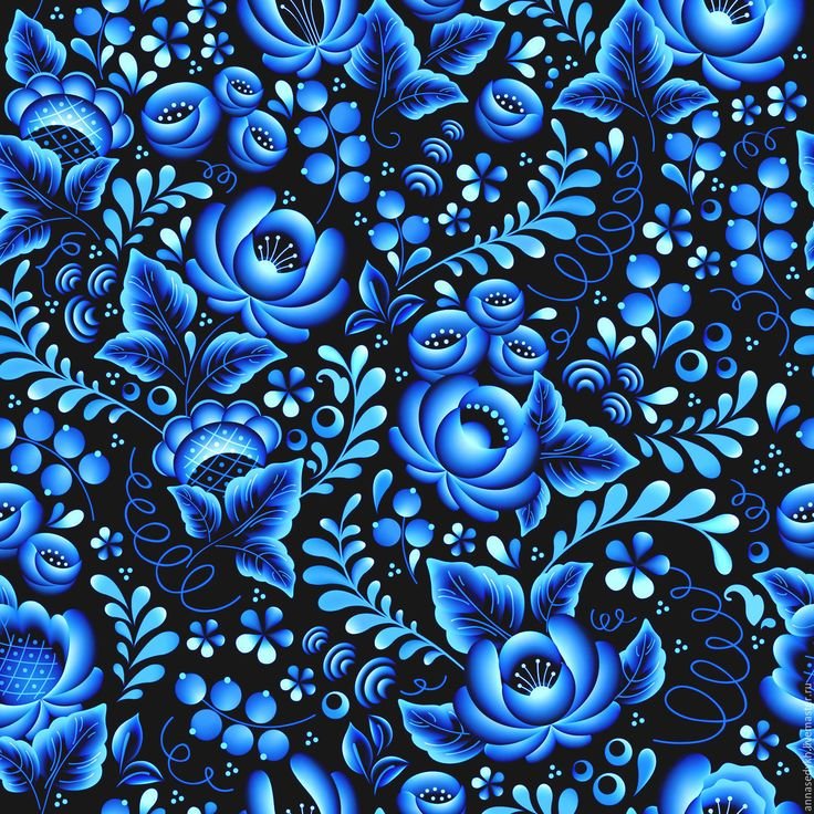 Узор Гжель Хохлома