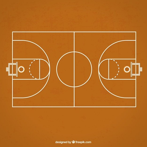 Разметка баскетбольной площадки сверху