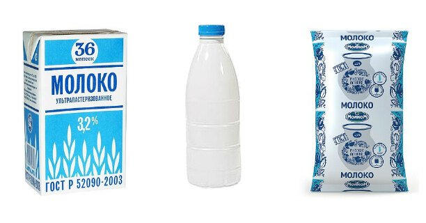 Упаковка молочных продуктов