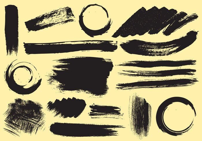 Мазки сухой кистью вектор