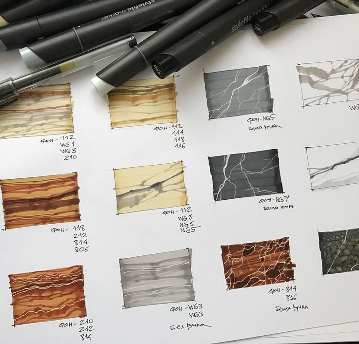 Дерево материал маркерами