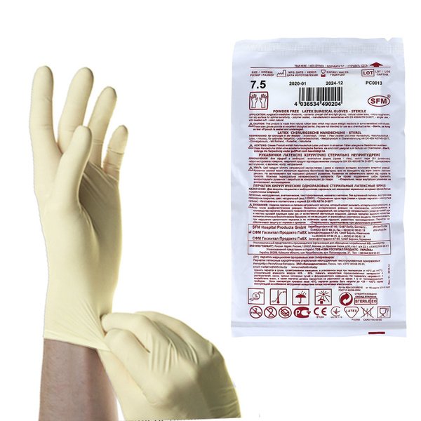 Перчатки SFM 7 медицинские хирургические латексные