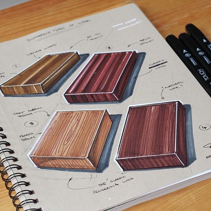 Дерево материал маркерами