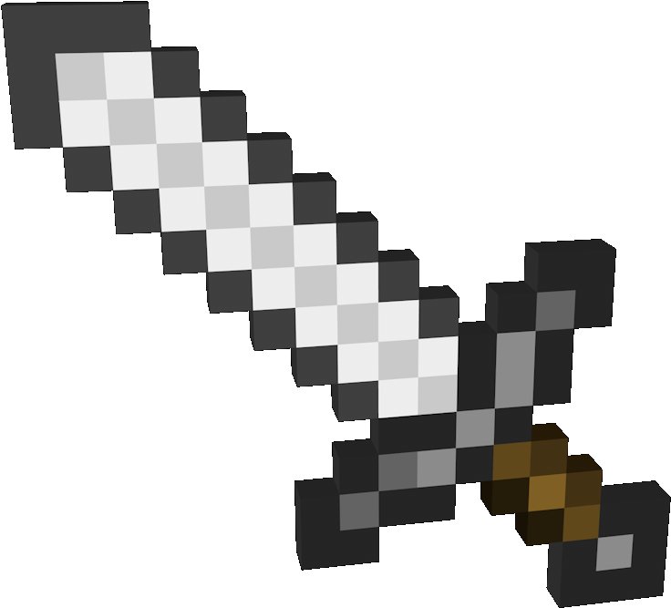 Меч из МАЙНКРАФТА на прозрачном фоне