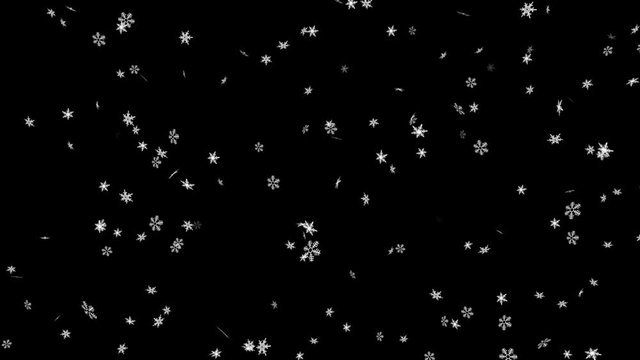 Хлопья снега на черном фоне