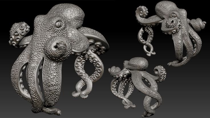 Осьминог 3д