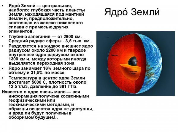 Структура ядра земли