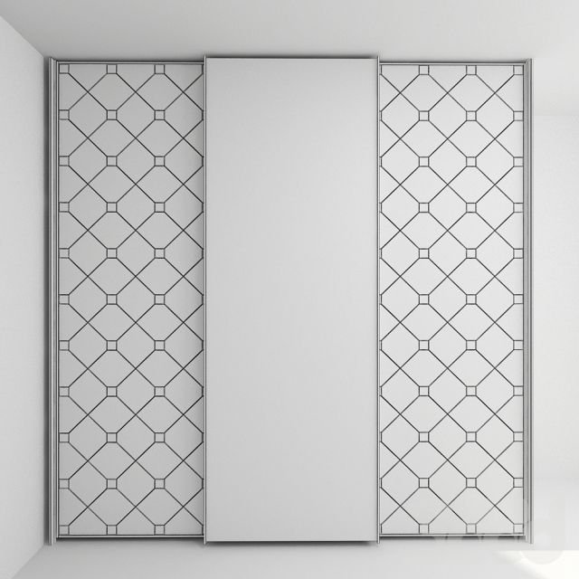 Пескоструй на шкаф купе ромбы