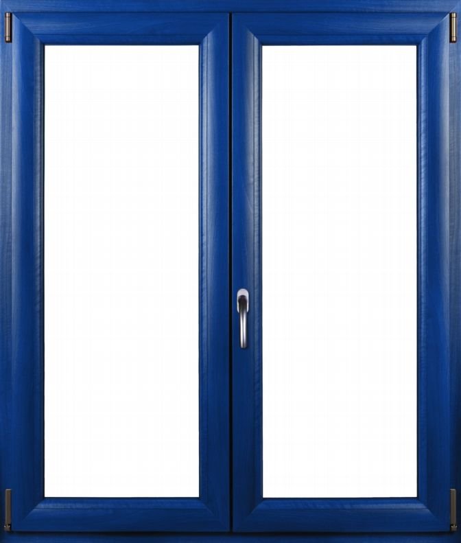 Оконные рамы синего цвета