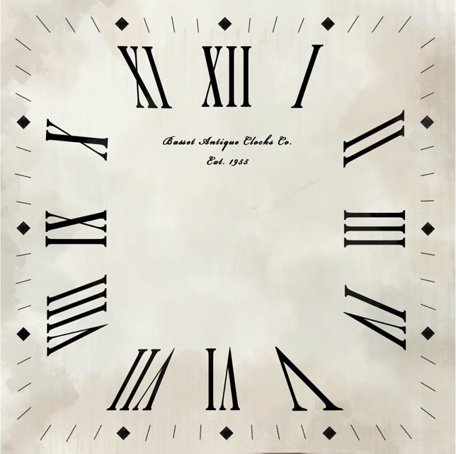 Циферблат часов квадратный