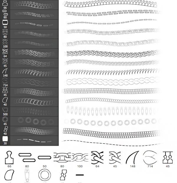 Кисть для иллюстратора цепь
