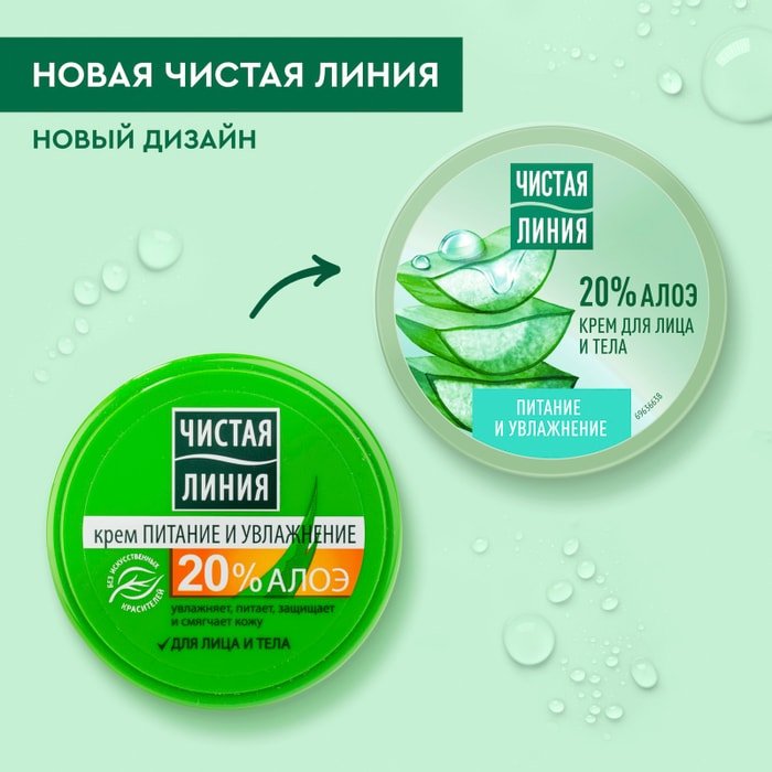 Чистая линия питание и увлажнение для лица и тела 50 мл