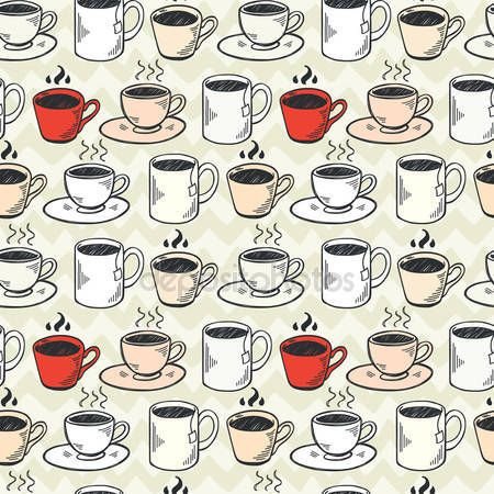 Кофейные стаканчики паттерн