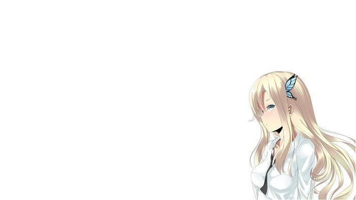 Аниме девушка на белом фоне