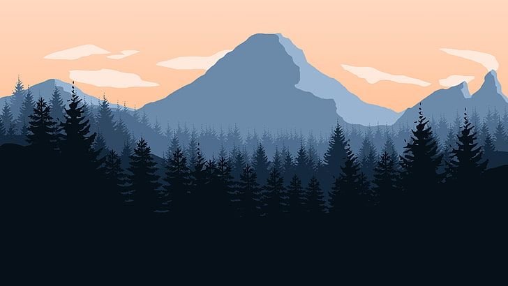 Firewatch лес река горы