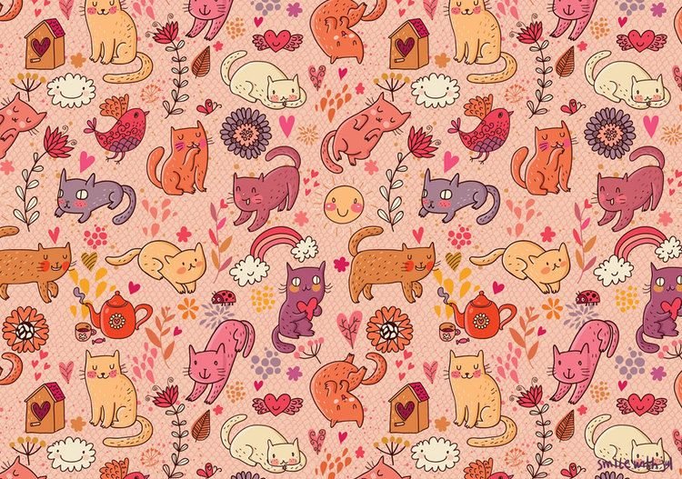 Упаковочная бумага с котиками