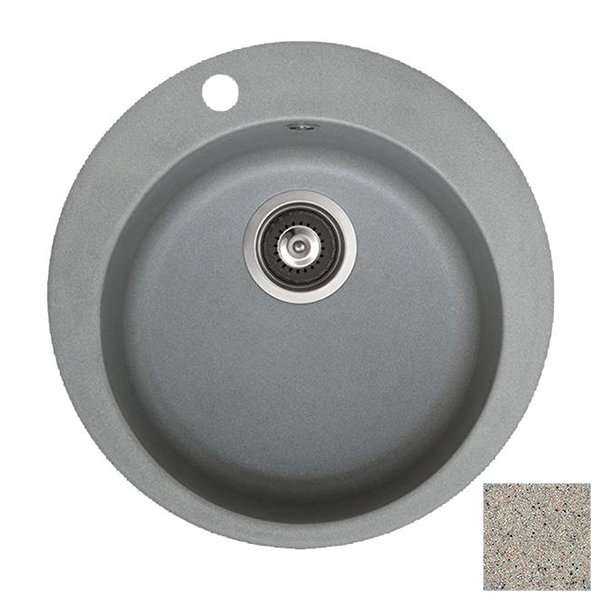 Мойка ZX-GM 08 круглая, черная 510 мм (глубина чаши 200 мм)