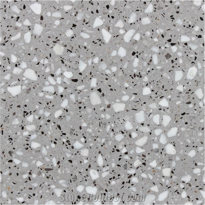 Керамогранит терраццо серый