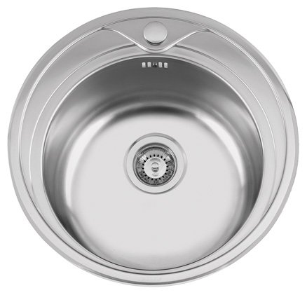 Мойка кухонная врезная из нержавеющей стали круглая SINKLIGHT 380 0.6/150 1p