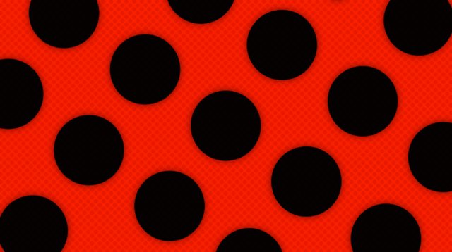 Красный фон в черный горошек