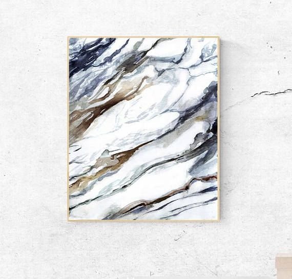 Фактура мрамора акварелью