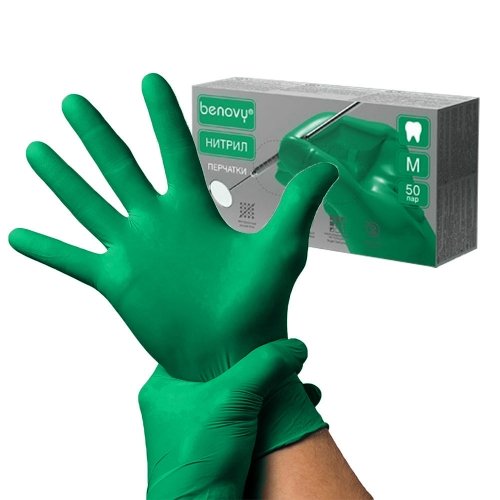Перчатки Бенови зеленые 50 пар
