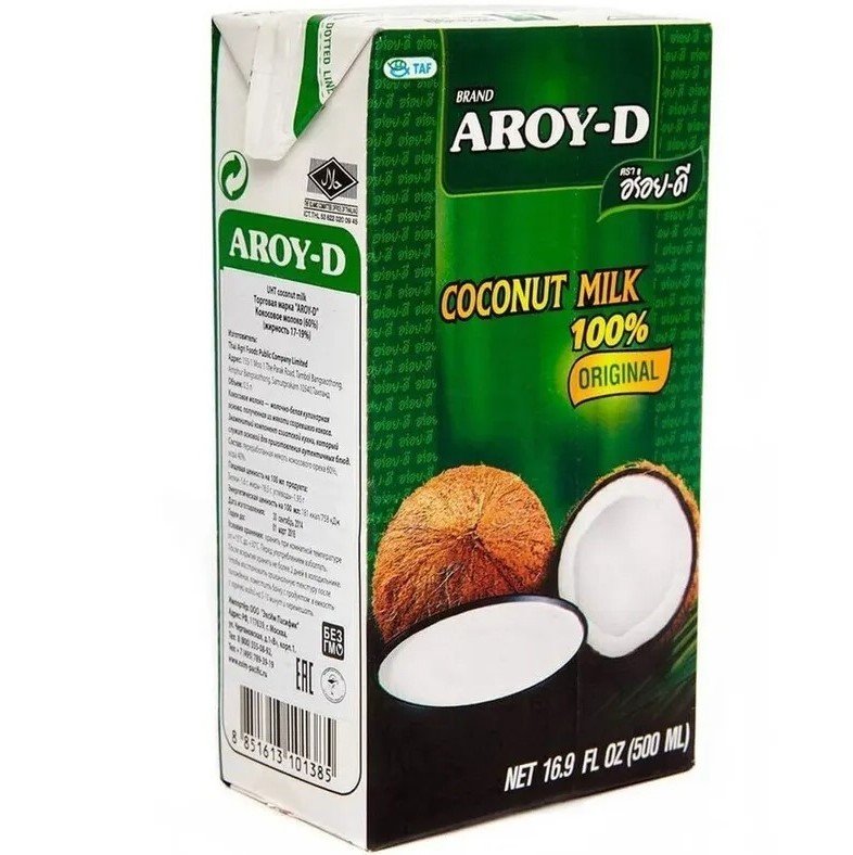 Кокосовое молоко "Aroy-d" 60% 1л Tetra Pak