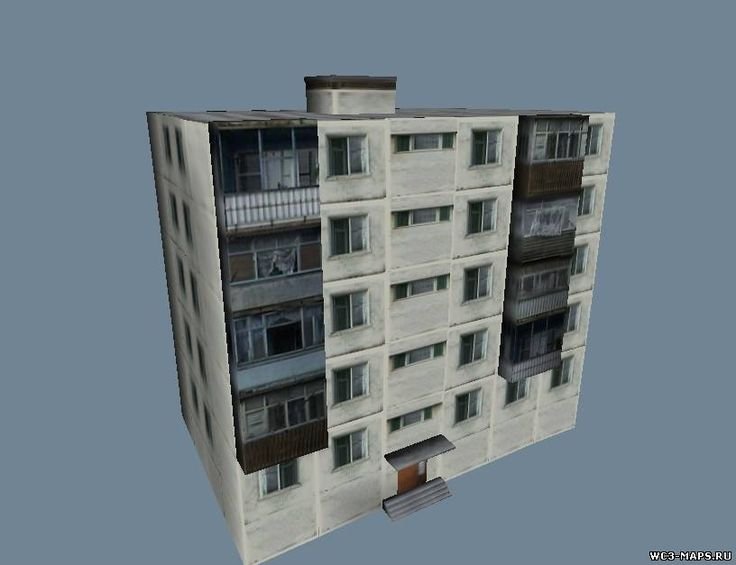 3д модель пятиэтажки