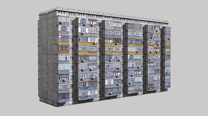 Панельный дом 3ds Max