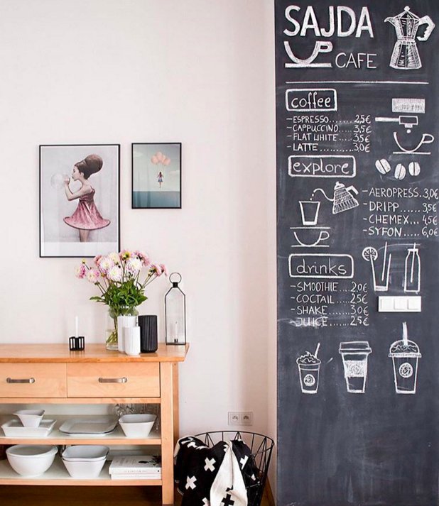 Грифельная доска в интерьере